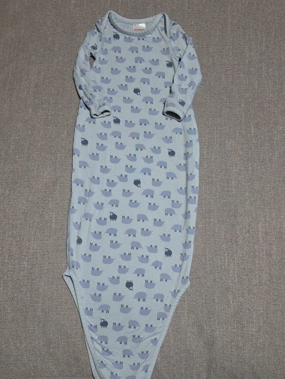 Hanna Andersson Blue Elephant Print Baby Gown 3-6 M 60 cm